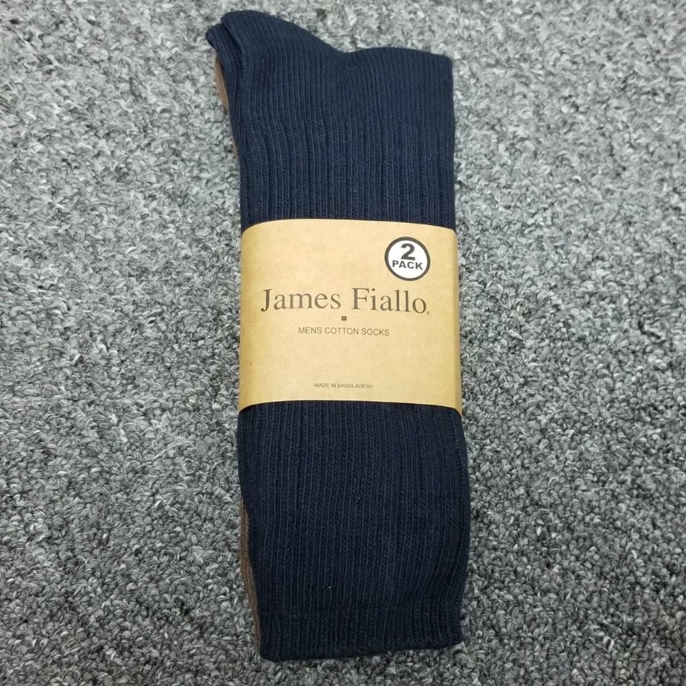 Men's Pair Of Navy Blue And Brown Casual Socks